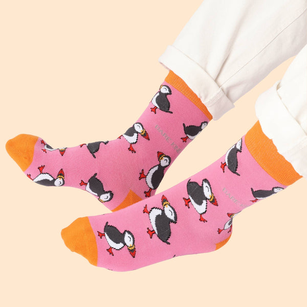 Bare Kind Socks - Puffin Socks | Bamboo Socks | Pink Socks | Atlantic Socks