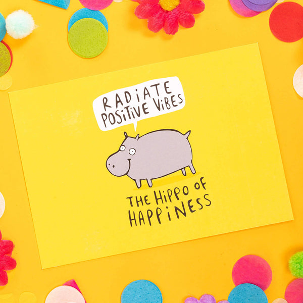 Katie Abey - Hippo Of Happiness Postcards