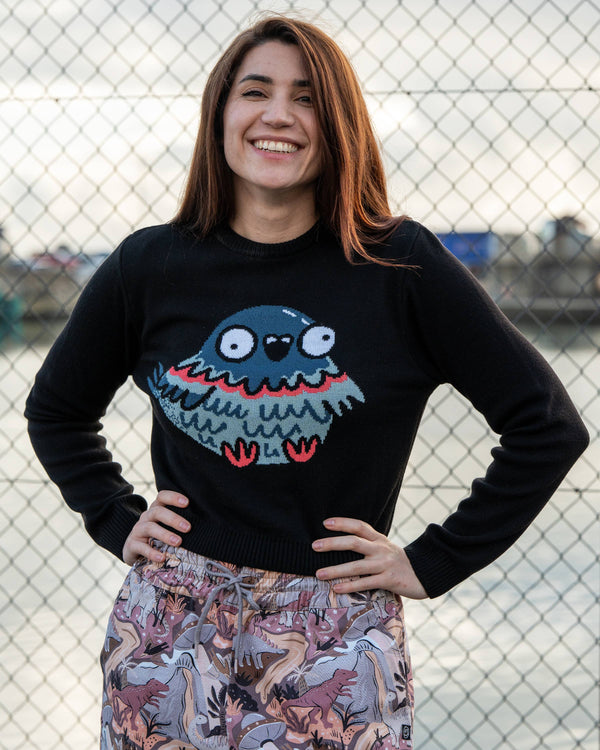 PRE-ORDER -Rebel Romance - Rebel Romance x Katie Abey Pigeon Party Cropped Jumper