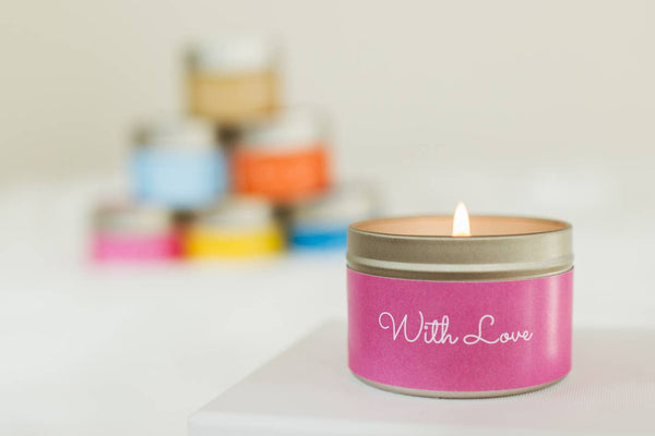 Calon Home - With Love Valentine Candle | Bilingual Welsh Mini Tin Candle
