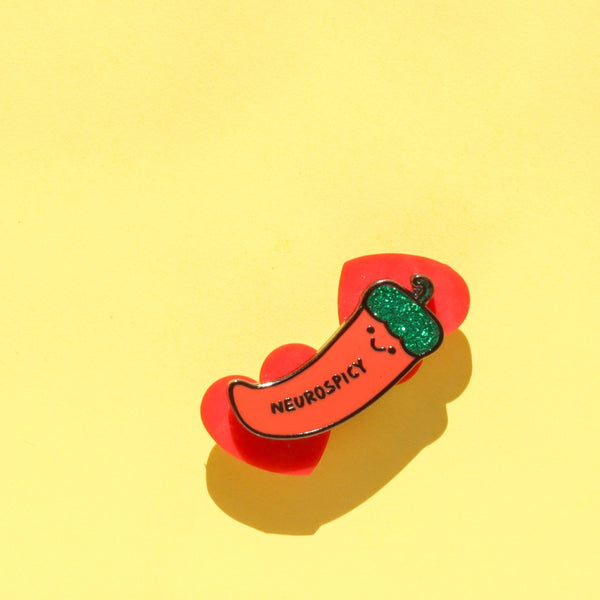 Fluffmallow (Custom duties for USA are pre-paid by us) - Neurospicy Mental Health Neurodivergent Enamel Pin