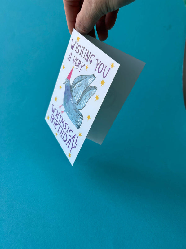Fernandes Makes - Whimsical Pigeon Birthday Greeting Card