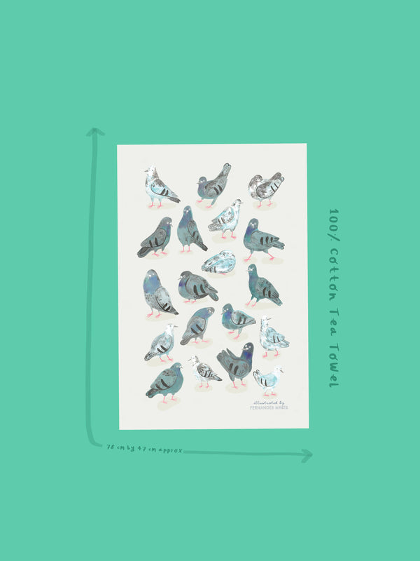 Fernandes Makes - Pigeon Collective / 100% cotton tea towel / 78cm by 47cm