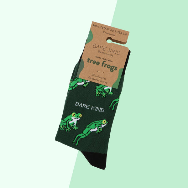 Bare Kind Socks - Tree Frog Socks | Bamboo Socks | Green Socks | Jungle Socks