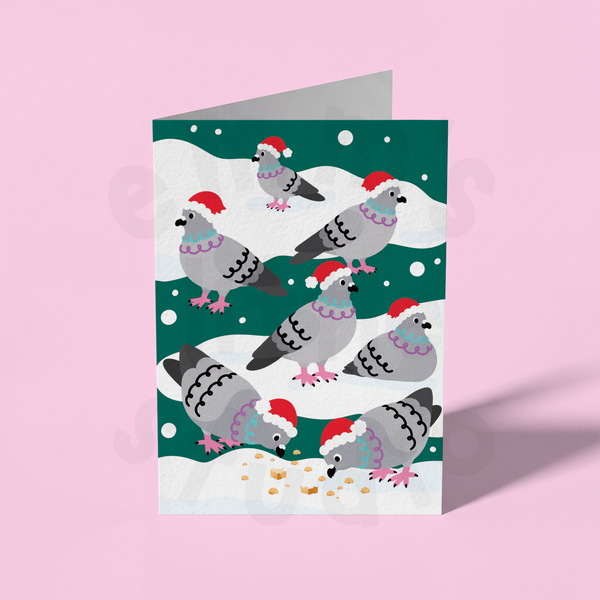 Emm's Little Studio - Pigeon Flock Christmas Card
