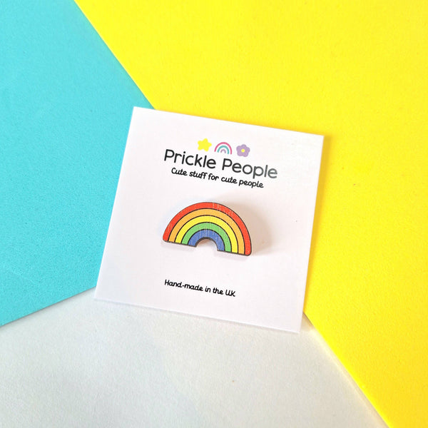 Prickle People - Bright Rainbow Pin Brooch