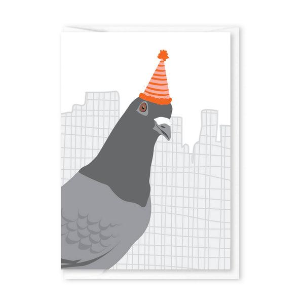 Modern Printed Matter - Pigeon Party Hat Folded Enclosure