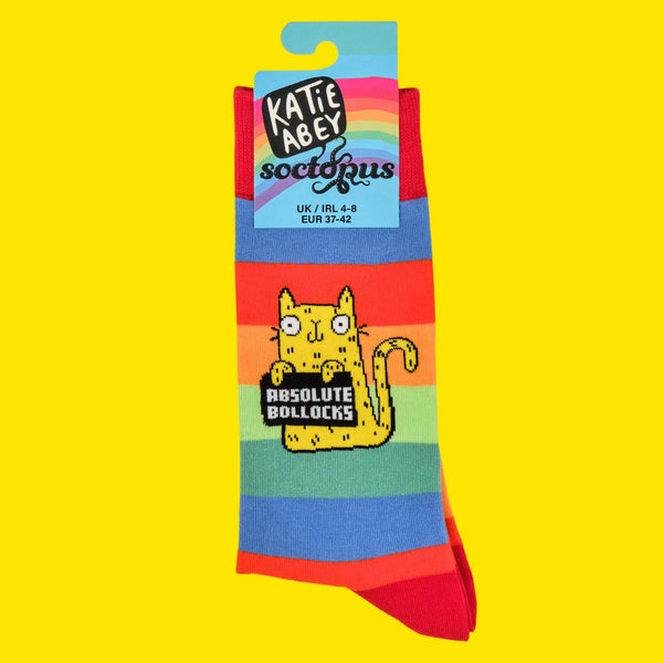 Katie Abey - Sweary Cat Absolute B*llocks Socks