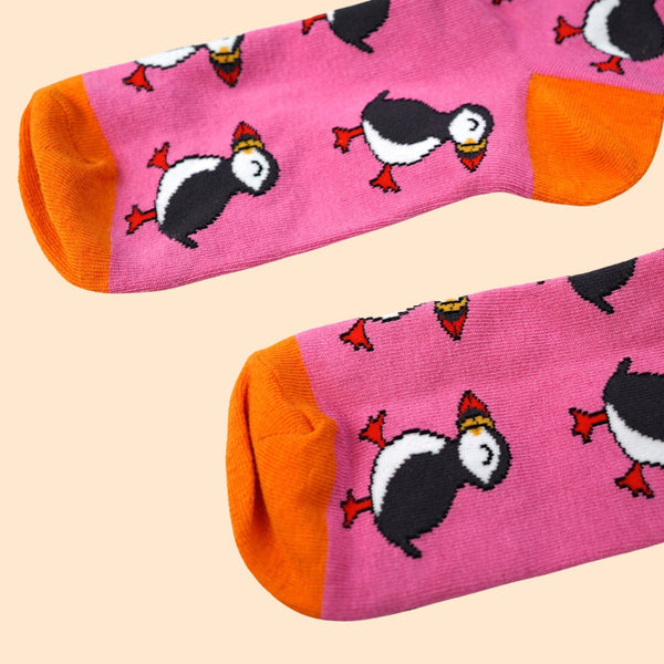 Bare Kind Socks - Puffin Socks | Bamboo Socks | Pink Socks | Atlantic Socks