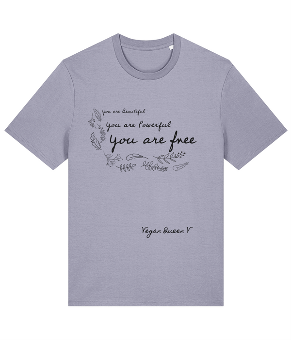 Beautiful Powerful Free - Adults tee - Vegan Queen V