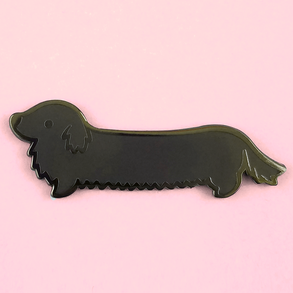 Flea Circus - Weenie Dog Pin - Long Coat Solid Black