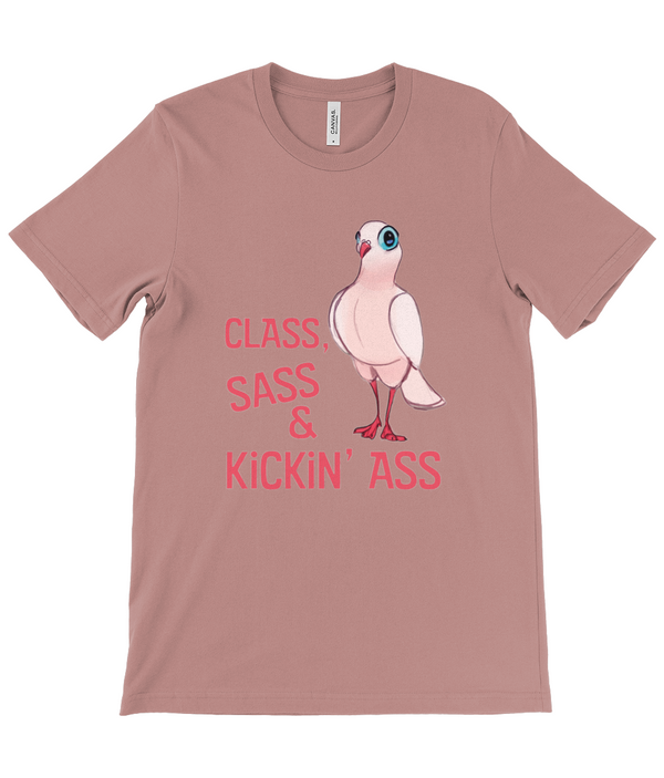 Budget Unisex Crew Neck T-Shirt 'ClassSass kickin ass" Ellen S Artwork