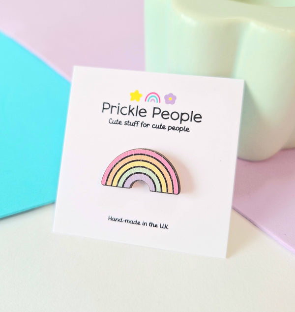 Prickle People - Rainbow Pin Brooch, Cute brooch