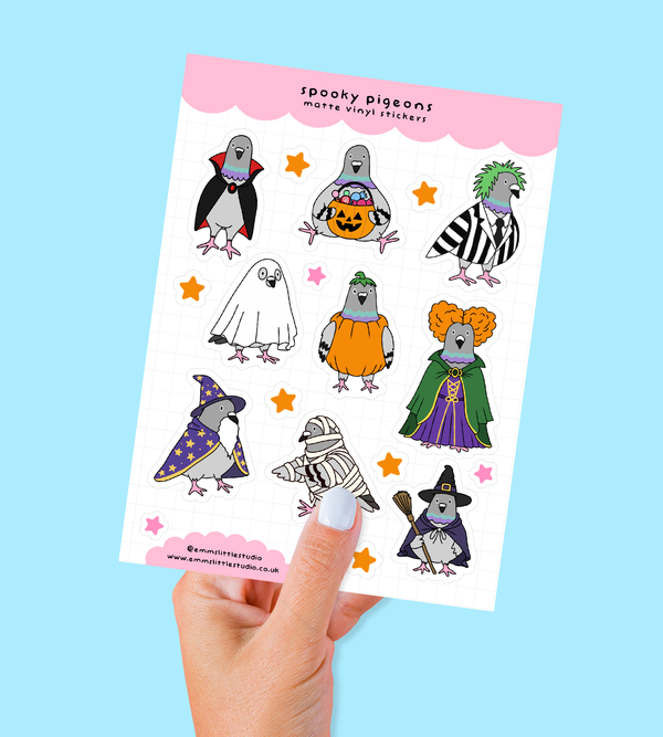 Emm's Little Studio - Spooky Pigeons Sticker Sheet