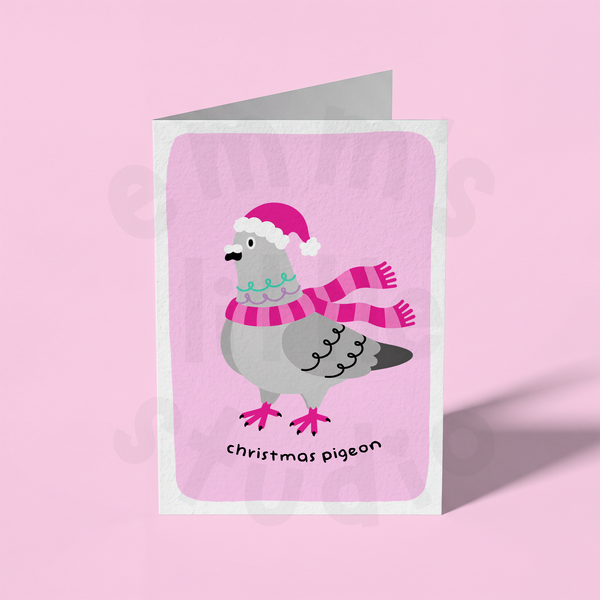 Emm's Little Studio - Christmas Pigeon Christmas Card