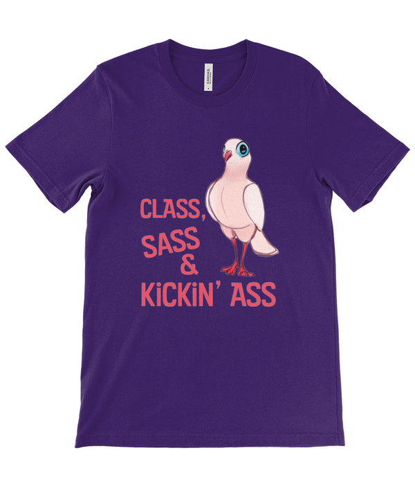 Budget Unisex Crew Neck T-Shirt 'ClassSass kickin ass" Ellen S Artwork