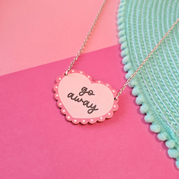 Prickle People - Anti Valentines Necklace, Wooden Jewellery, eco gift