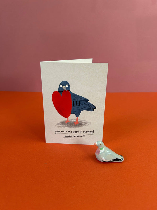 Fernandes Makes - You, Me + the Rest of Eternity Pigeon Greeting Card