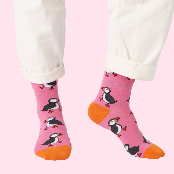 Bare Kind Socks - Puffin Socks | Bamboo Socks | Pink Socks | Atlantic Socks