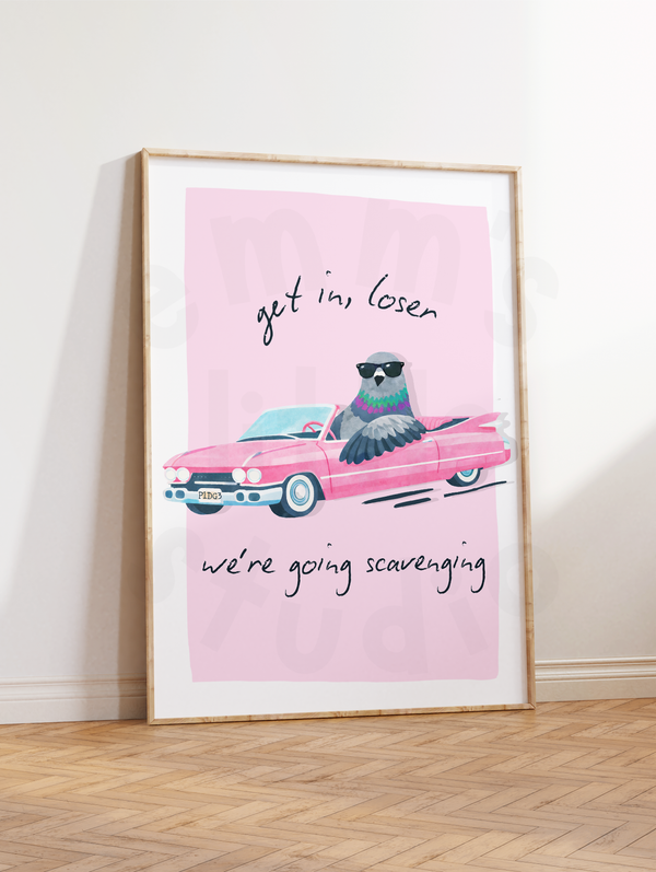 Emm's Little Studio - Pigeon Scavenging Print
