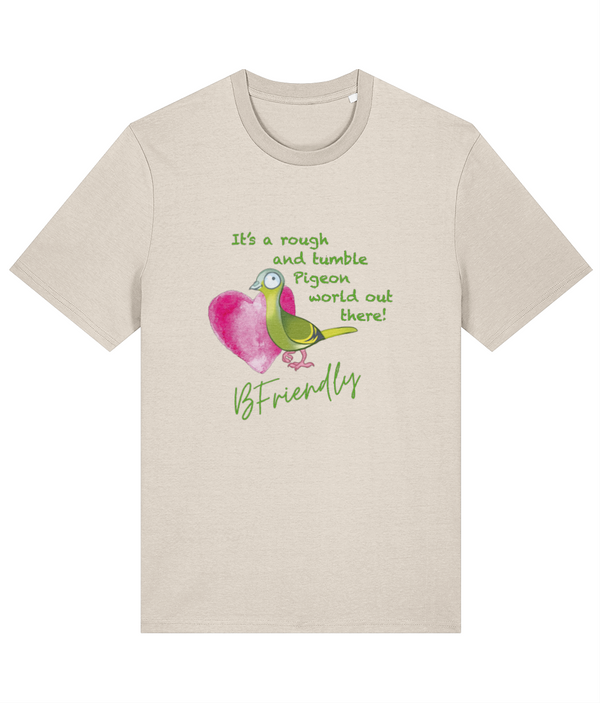 Rough and tumble pigeon world Adults premium tee
