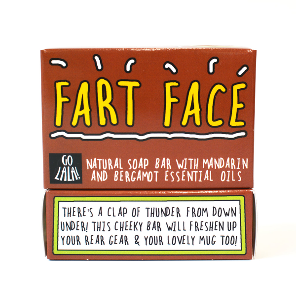 Go La La - Fart Face - Mandarin and Bergamot soap  Funny Gift 