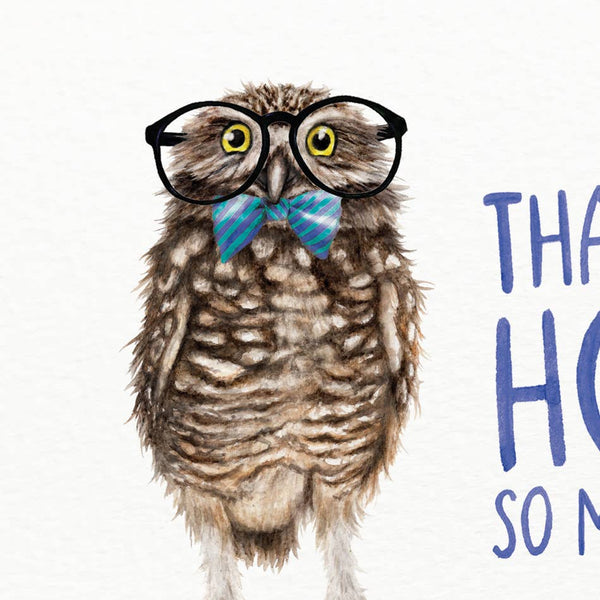 Citrus Bunn - Thank Hoo - Burrowing Owl Funny Greetings Card