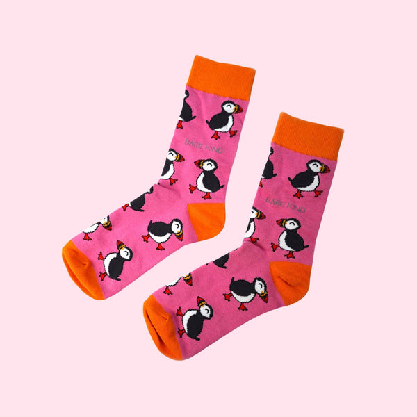 Bare Kind Socks - Puffin Socks | Bamboo Socks | Pink Socks | Atlantic Socks
