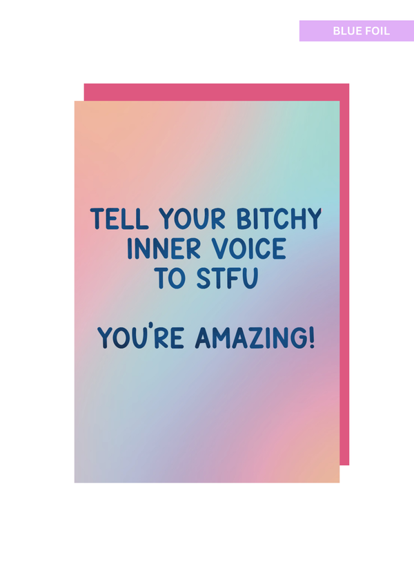 Fluffmallow - Tell your bitchy inner self to STFU  greeting card