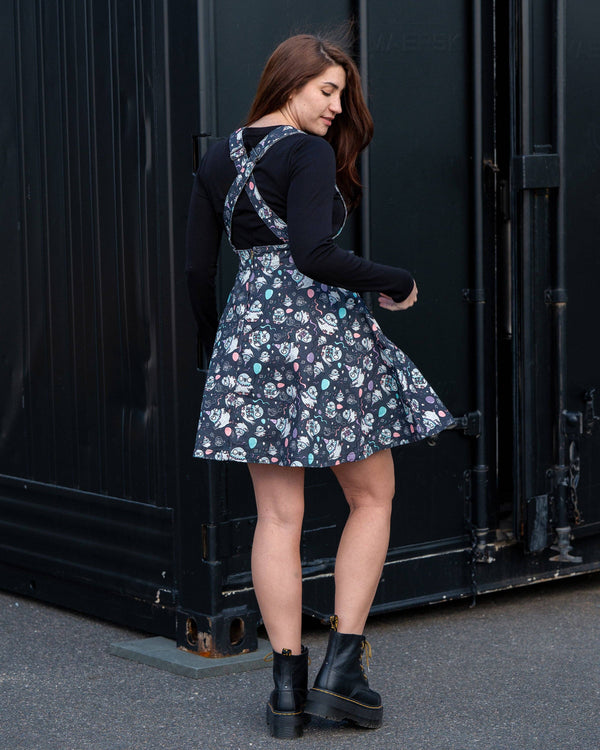 Rebel Romance - PRE ORDER Rebel Romance x Katie Abey Pigeon Party Flared Pinafore Dress 