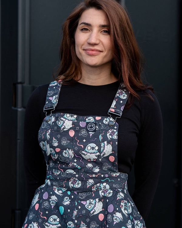 Rebel Romance - PRE ORDER Rebel Romance x Katie Abey Pigeon Party Flared Pinafore Dress 