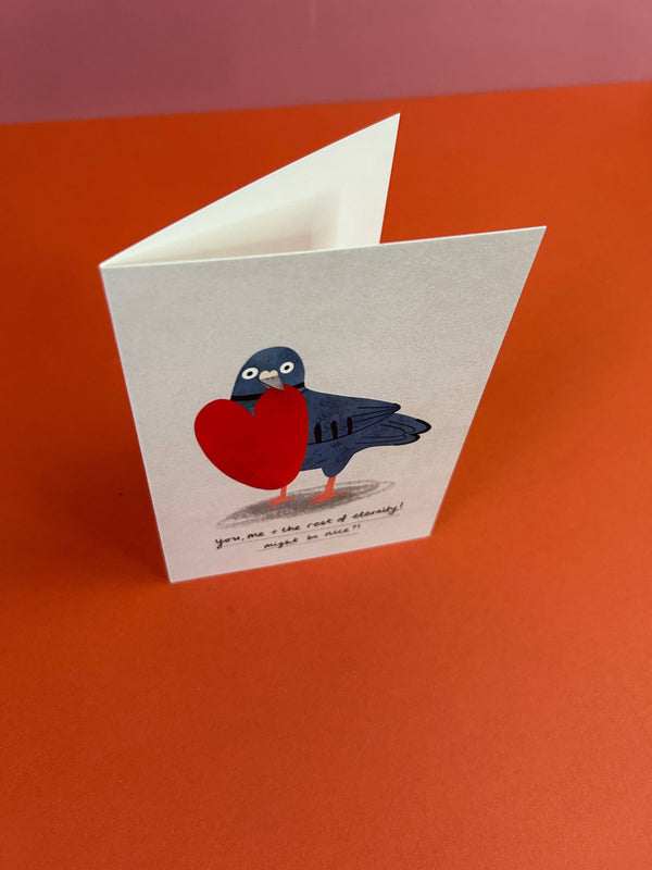 Fernandes Makes - You, Me + the Rest of Eternity Pigeon Greeting Card