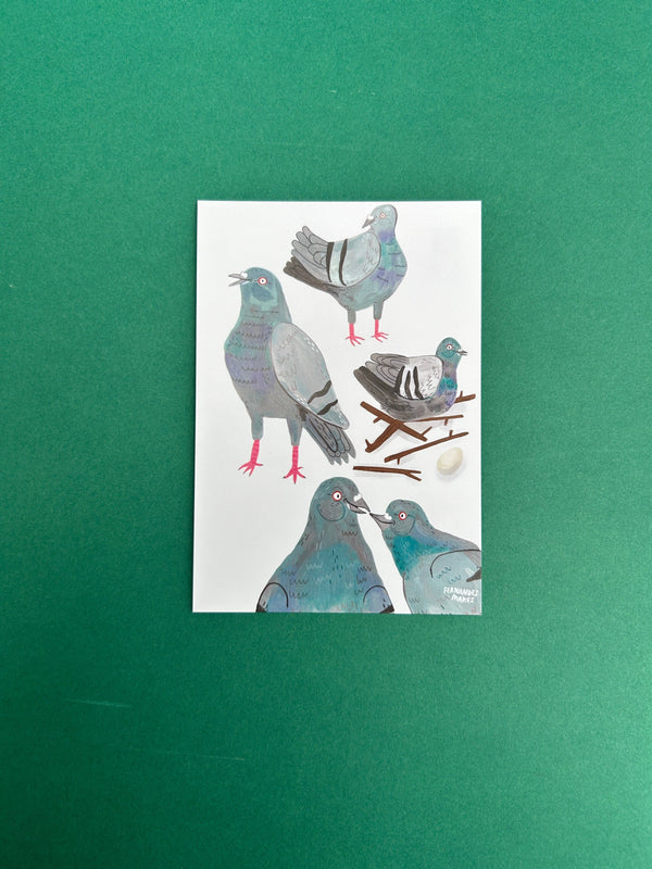 Fernandes Makes - Pigeon Pals Postcard