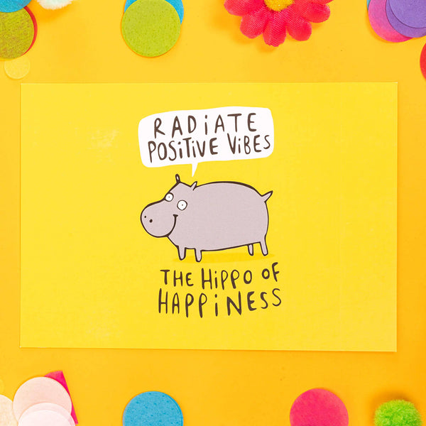 Katie Abey - Hippo Of Happiness Postcards