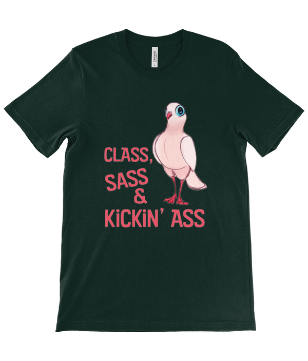 Budget Unisex Crew Neck T-Shirt 'ClassSass kickin ass" Ellen S Artwork