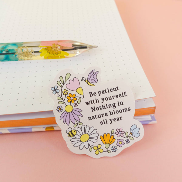 Sunshine Lane - Be Patient With Yourself Wildflower Sticker