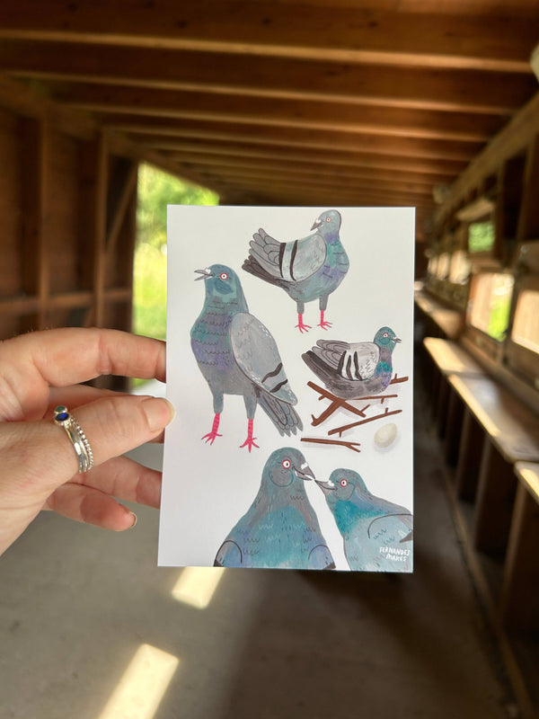 Fernandes Makes - Pigeon Pals Postcard