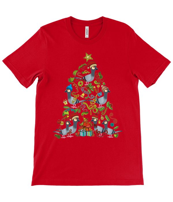 Christmas Tree Pigeons Adults Unisex T-shirt