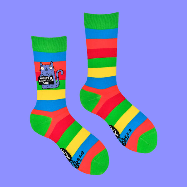 Katie Abey - Sweary Cat Crock of Sh*t Rainbow Socks