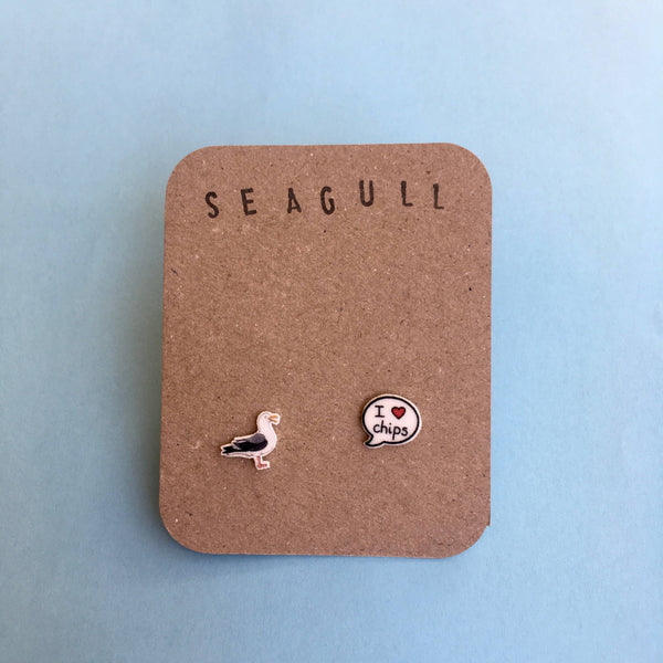 RatBeanKat - Little seagull earrings