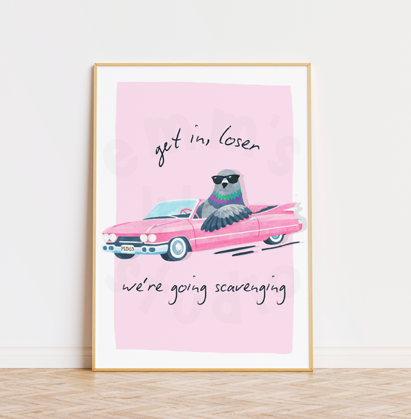Emm's Little Studio - Pigeon Scavenging Print