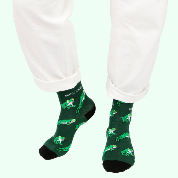 Bare Kind Socks - Tree Frog Socks | Bamboo Socks | Green Socks | Jungle Socks
