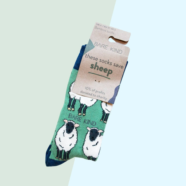 Bare Kind Socks - Sheep Socks | Bamboo Socks | Green Socks | Farm Socks