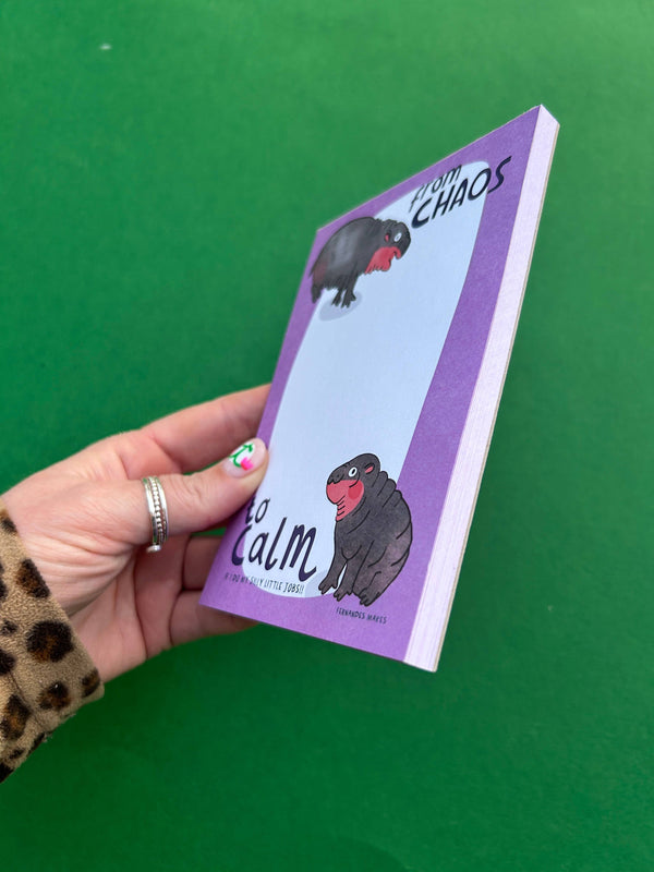 Fernandes Makes - Chaos to Calm / Pygmy Hippo - A6 Jotter / Notepad / Pad