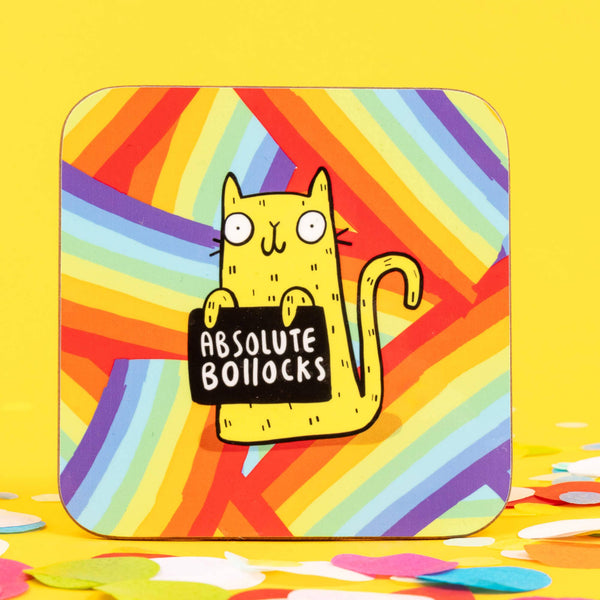 Katie Abey - Sweary Absolute Bollocks Cat Coasters