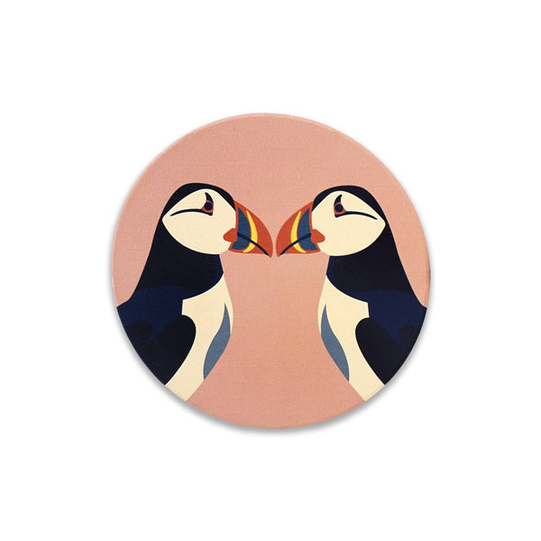 Half Moon Bay - Ceramic Coaster Puffin Pink