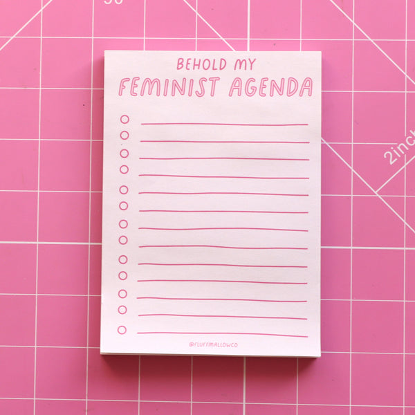 Fluffmallow - A6 feminist agenda notepad (4"x6")