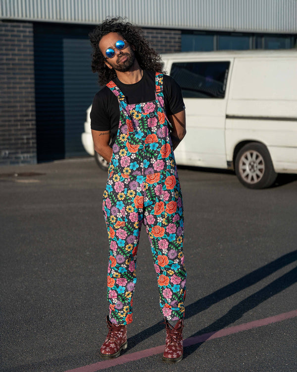 Rebel Romance - Rebel Romance Tattoo Floral Stretch Dungarees 
