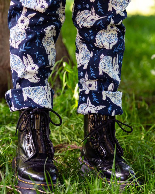 Rebel Romance - Rebel Romance x Abi Perry Bunnies Stretch Dungarees 