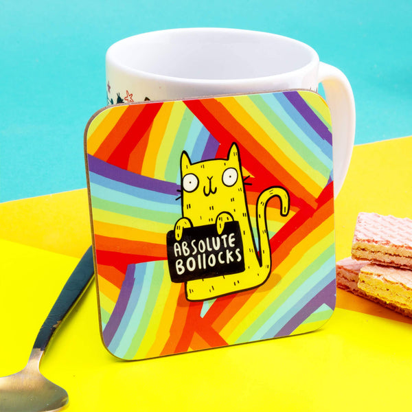 Katie Abey - Sweary Absolute Bollocks Cat Coasters